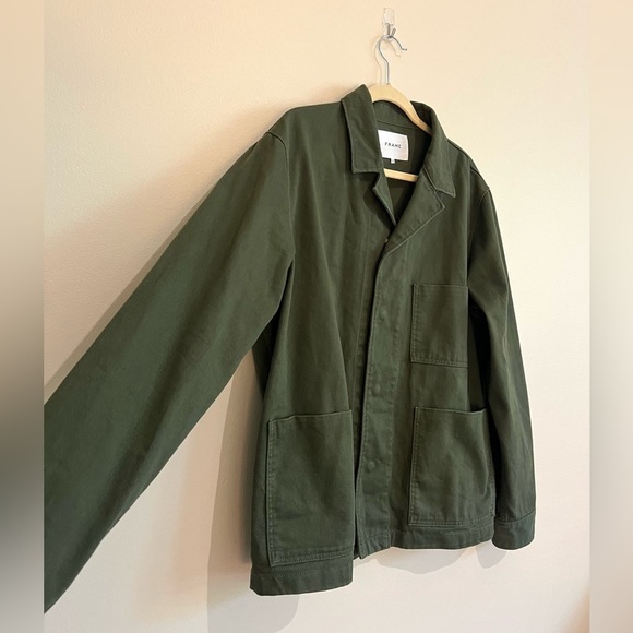Frame Cotton Utility Workwear Jacket in Rifle Green Size Large - Picture 4 of 13